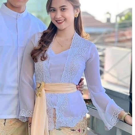 [kain] kebaya putih bordir ulir /kebaya bali/ kebaya murah