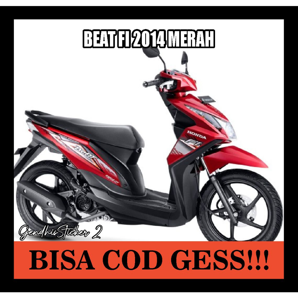 striping honda beat fi 2014 merah