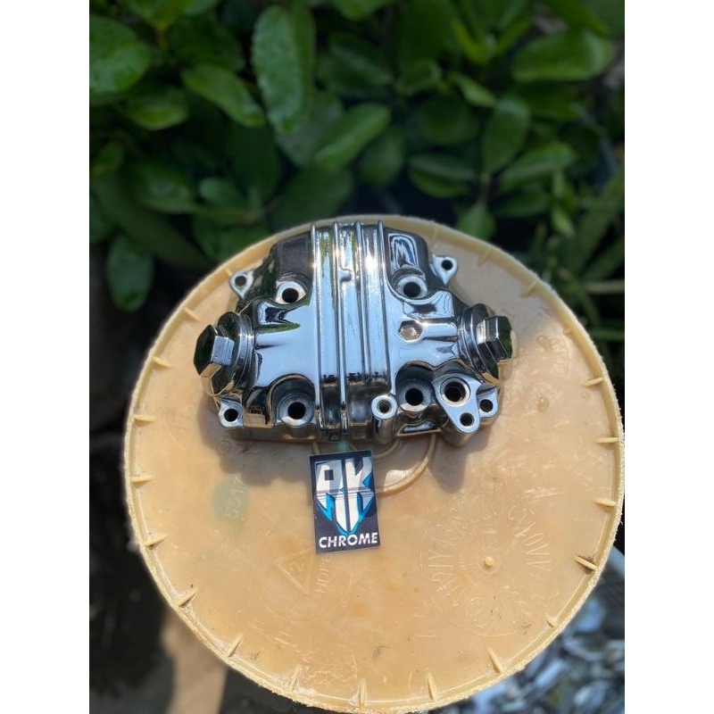 Tutup kop capil Tiger revo Megapro primus  CROOM bahan ori copotan