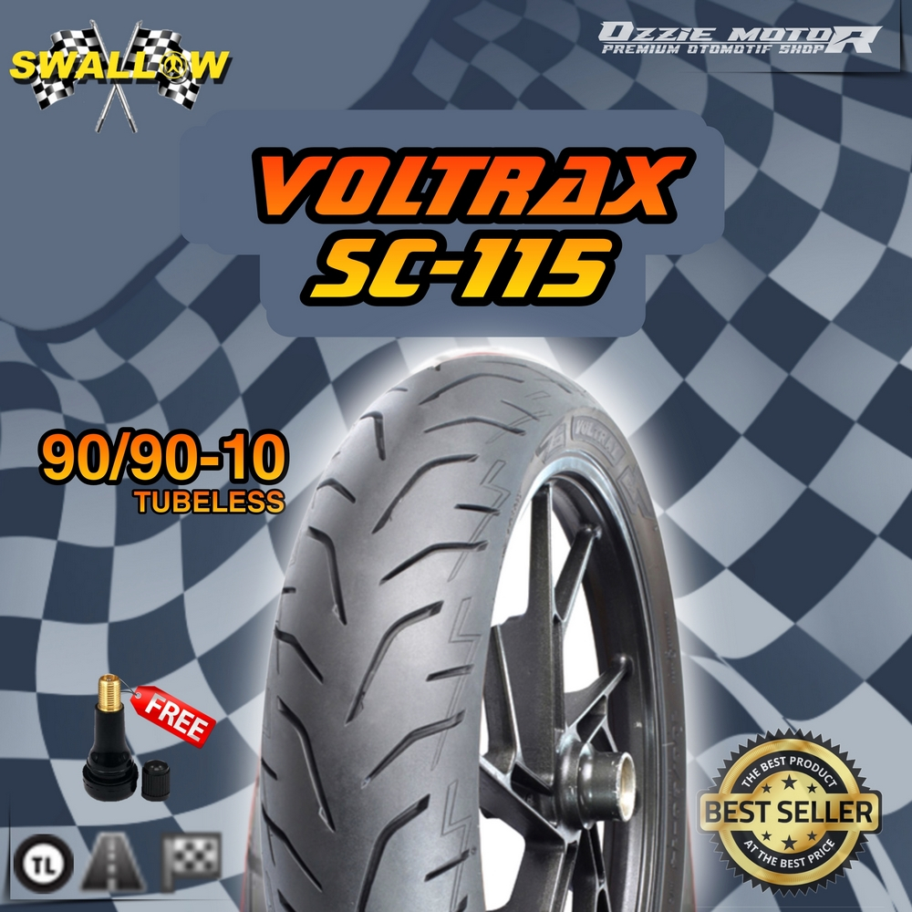 SWALLOW VOLTRAX SC-115 SC-116 SC-109 BAN TUBELESS RING 10 & 12 UKURAN 2.75-10 | 3.00-10 | 90/90-10 |