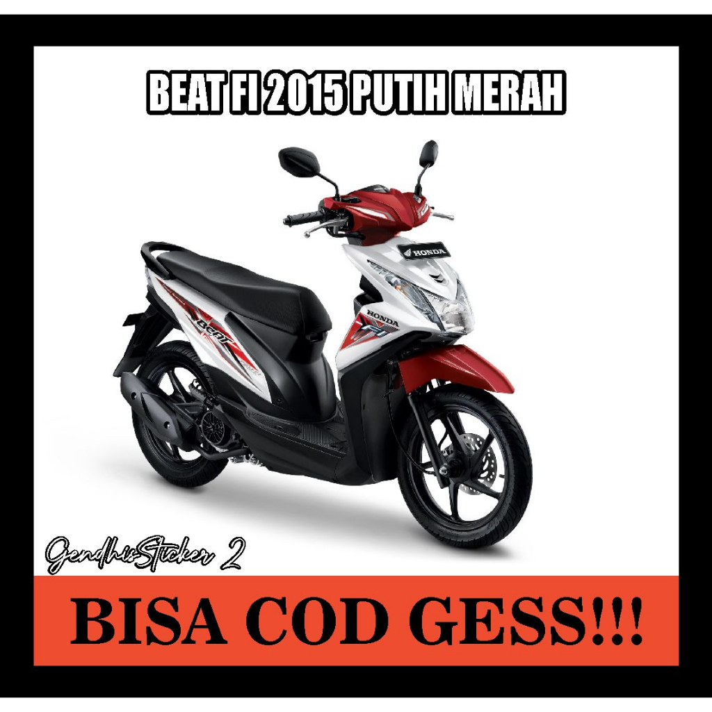 striping honda beat fi 2015 putih merah
