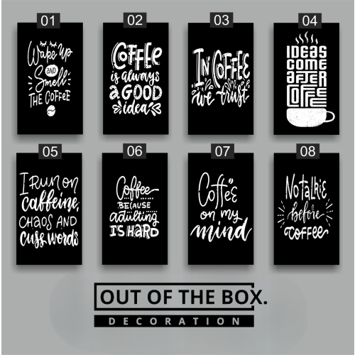 QuotesForYou - Hiasan Dinding Quotes Kopi Hitam Poster Kayu Pajangan Rumah Aesthetic Cafe Wall Decor