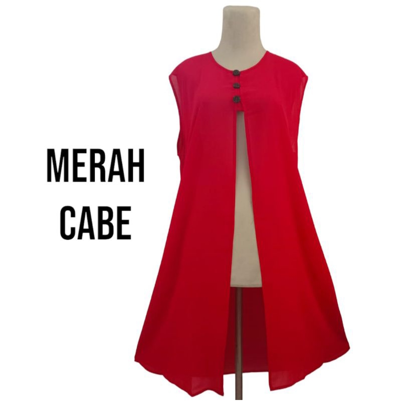 outer merah cabe wanita