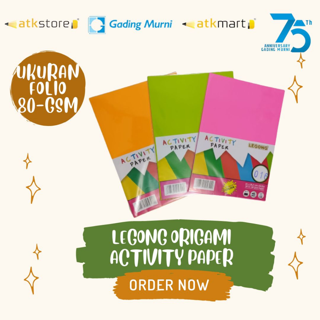 

Kertas Lipat / Origami Legong Ukuran F4 Folio - Legong Kertas Origami warna 2 Sisi 21 X 33 cm