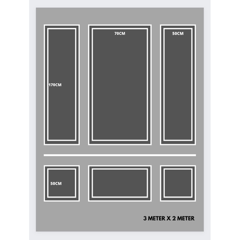 (GRATIS LEM) Paket Set Wall Moulding Pemasangan Double List Harga Termurah Bisa COD/Dekorasi Dinding