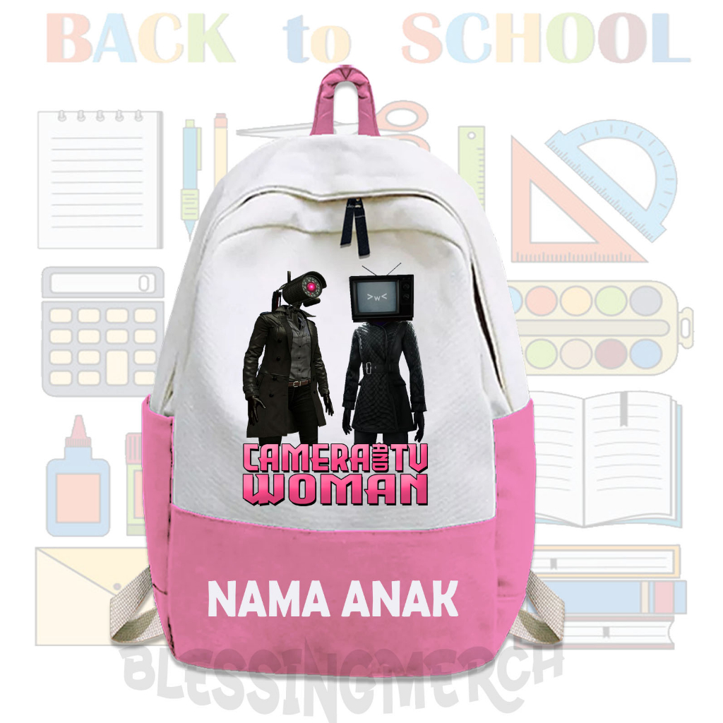 TAS RANSEL ANAK TAS SEKOLAH ANAK NEW CAMERA WOMAN AND TV WOMAN SKIBIDI TOILET