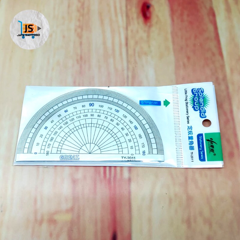 

Penggaris Busur derajat 180 derajat plastic Akrilik Acrylic Splendid / Plastic Protractor Splendid