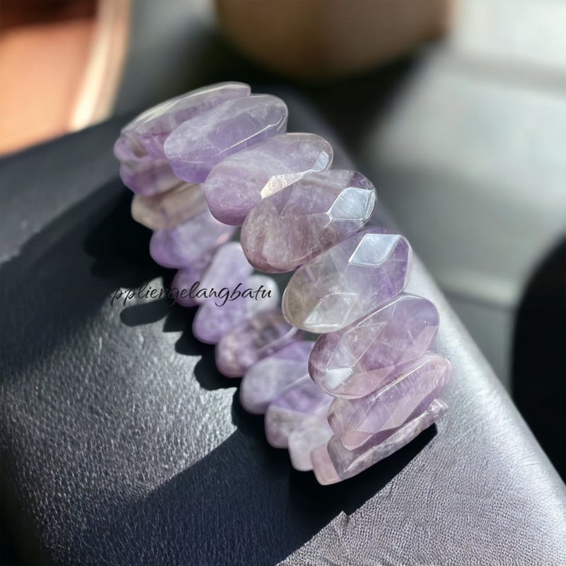 GELANG BATU - Amethyst cutting diamond premium quality / kecubung kalimantan martapura
