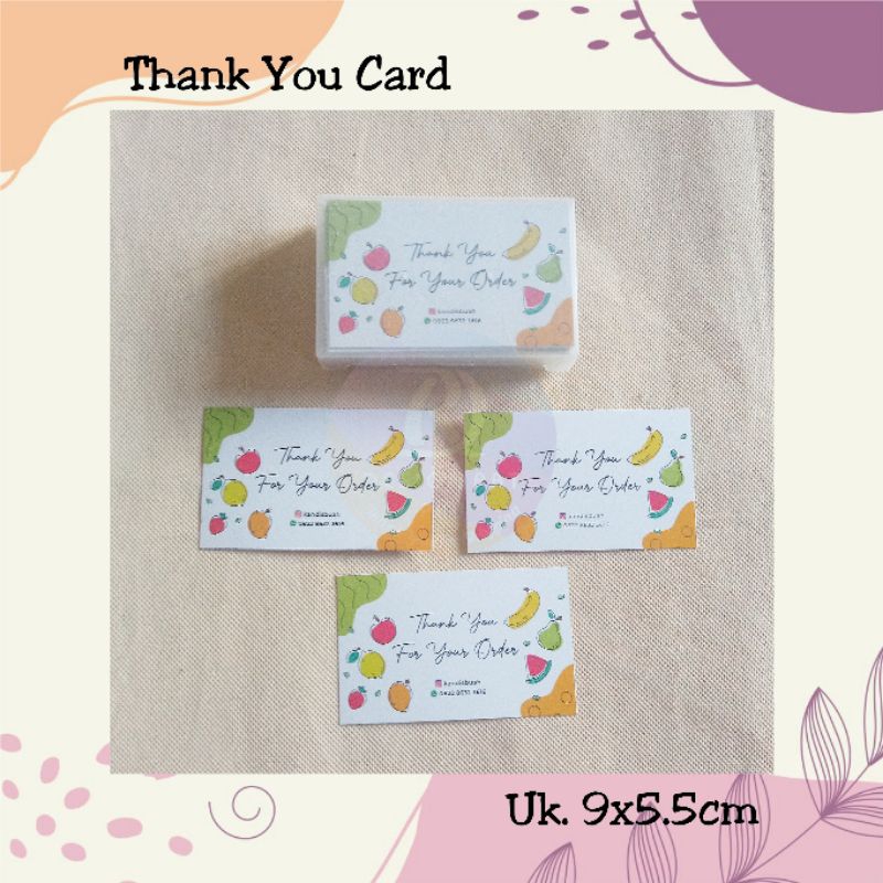 

Thank You Card uk. 9x5,5cm isi 100pcs include box