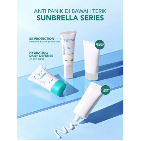 YOU BEAUTY SUNSCREEN - SUNBRELLA SERIES LENGKAP // JSELECTIV X JHON KOSMETIK // Sunblock Wajah Y.O.U