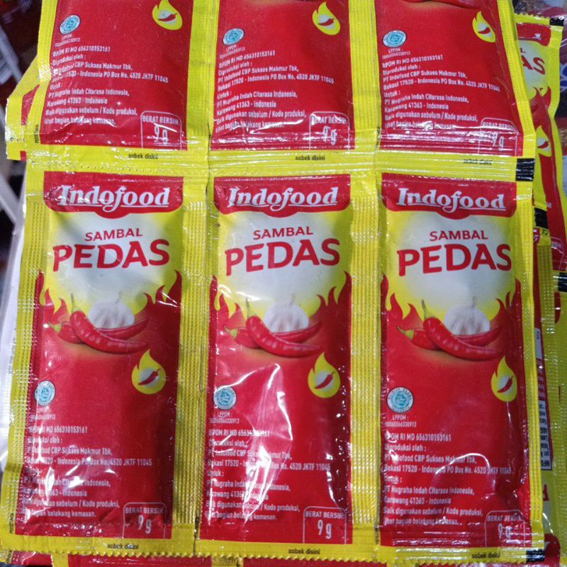 

Indofood Sambal Pedas Renceng 36 pcs x 9 Gr ( 324 Gr )