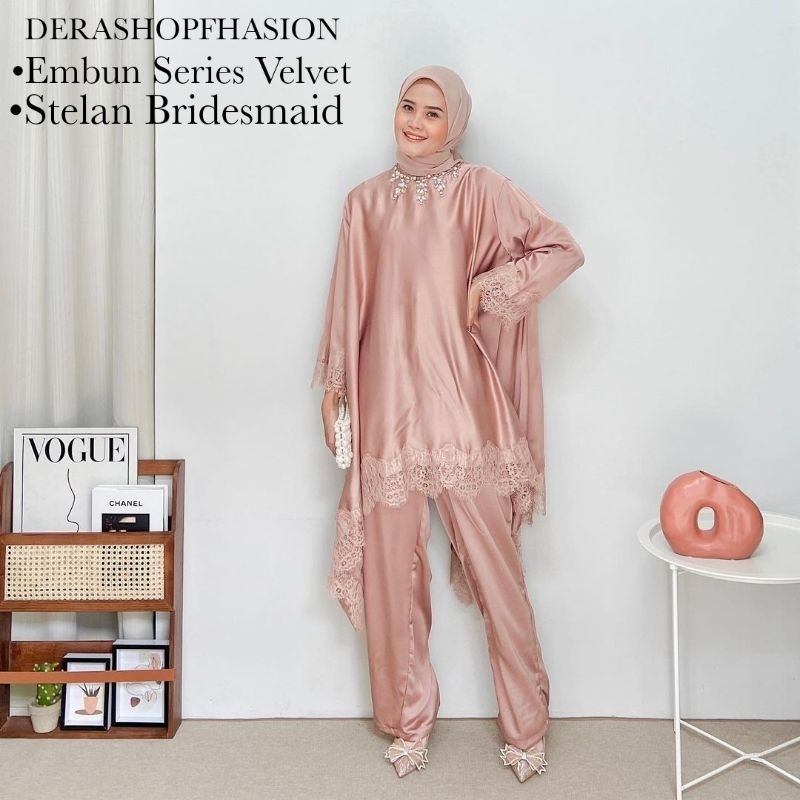 Zarina Tunik Set Outer+Celana Stelan Kondangan Bridesmaid Modrn | Baju Pesta | ootd Kondangan
