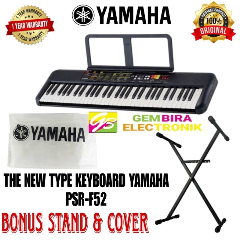 Keyboard piano Yamaha Psr f52 Original Bonus Stand & Cover Keyboard Yamaha