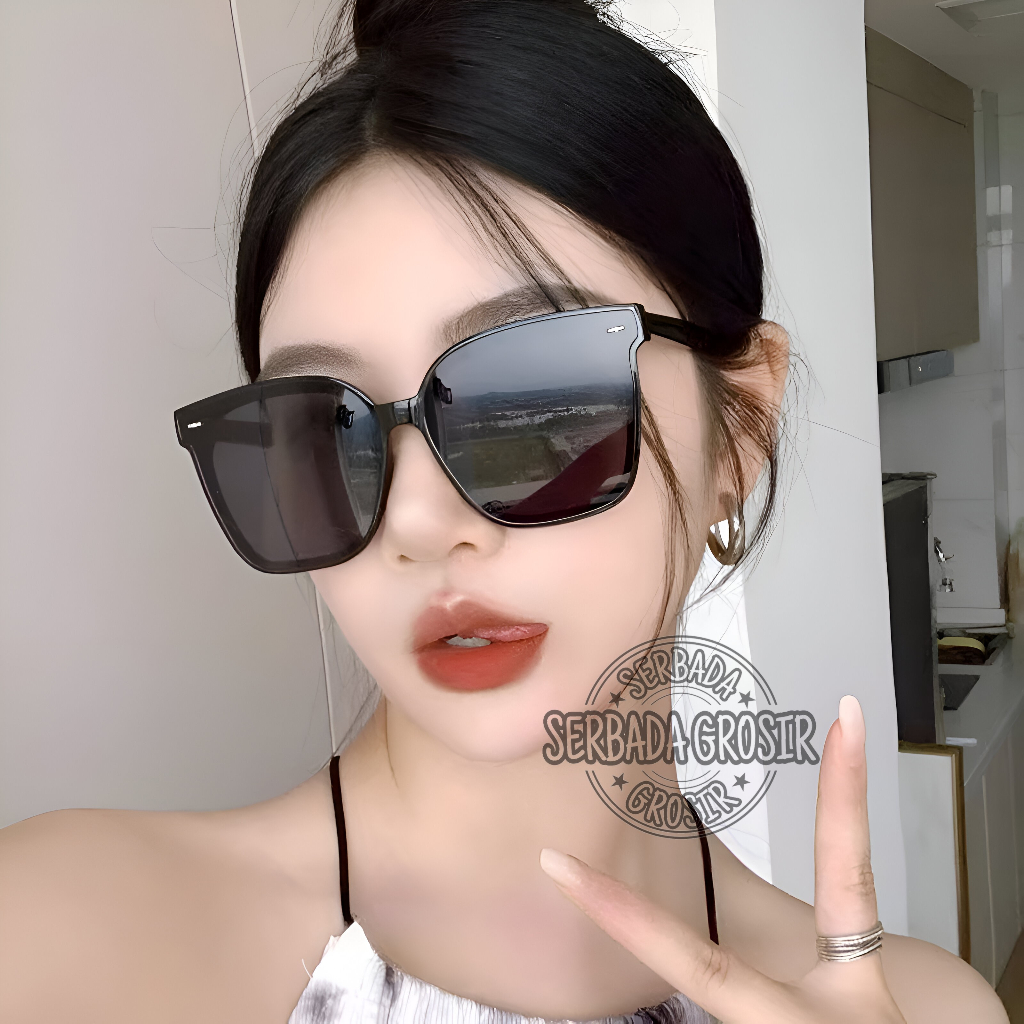 Serbada Grosir  Kacamata Korea Hitam Fashion Sunglasses GM SAL SBG-0021 + Hard Case & Box Esklusive