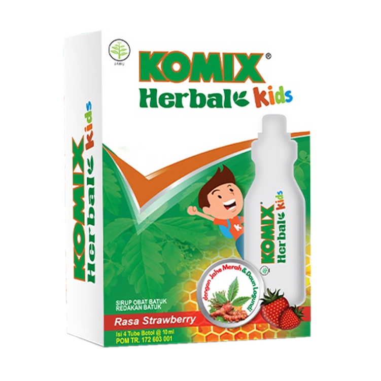 Komix Herbal Kids Rasa Strawberry 10 ml 4 Tube