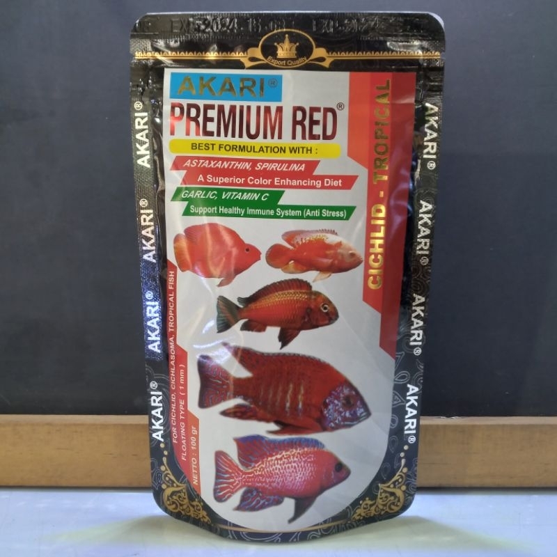 AKARI PREMIUM RED 1 mm 100 gr | PELLET CICHLID TROPICAL | PELET IKAN SIKLID | FOR CICHLID CICHLASOMA