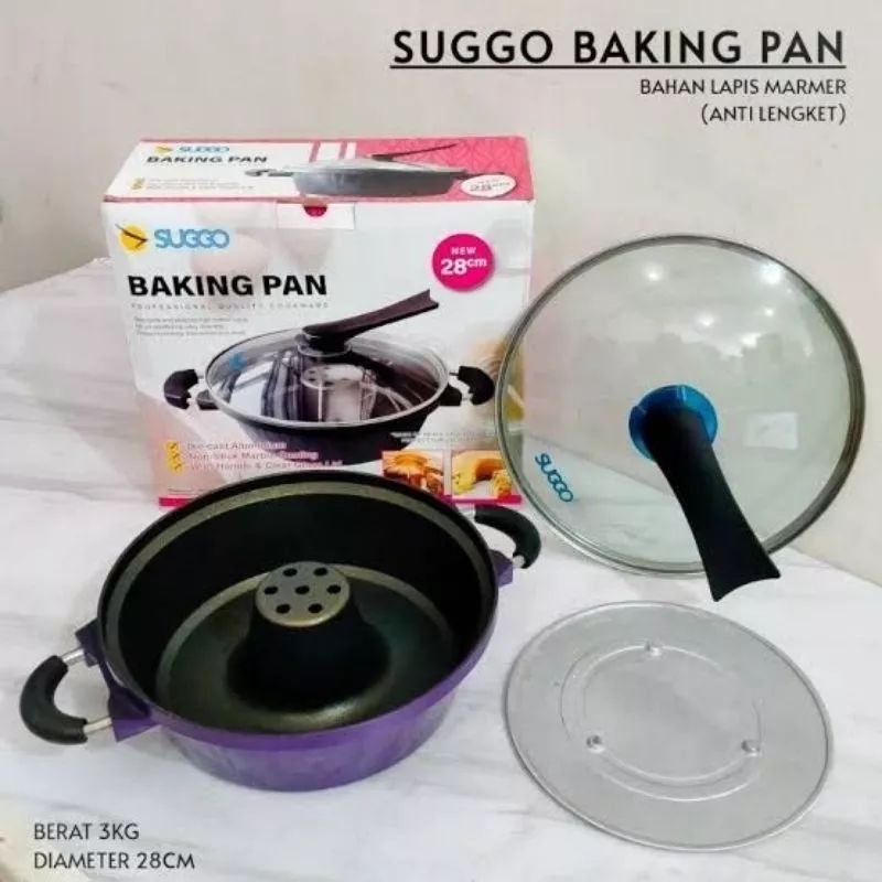 BAKING PAN SUGGO 28 CM / LOYANG CETAKAN KUE BOLU TEFLON ANTI LENGKET