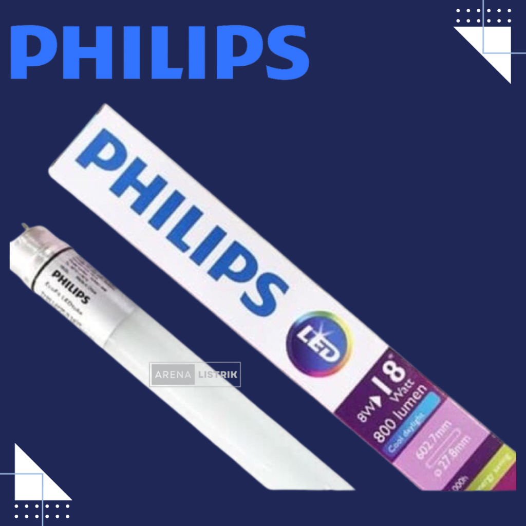 Lampu TL Neon Philips Tube Ecofit 600mm 8w 765 T8 TL Led 8Watt 8 Watt Cahaya Putih