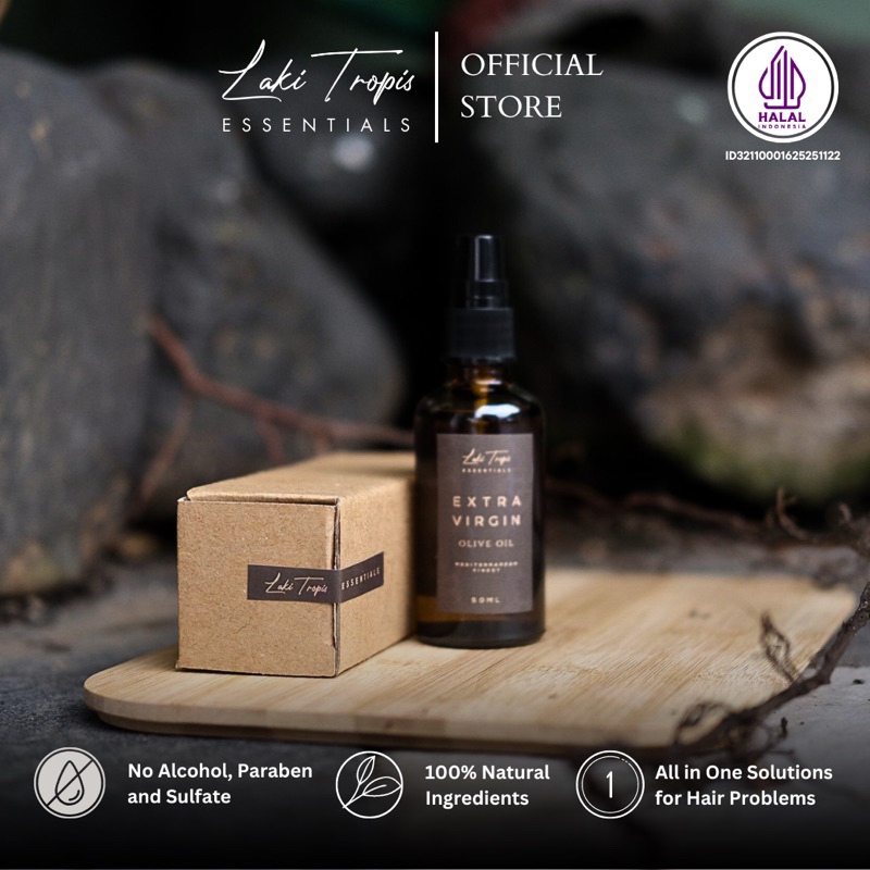 PRI OFFICIAL Extra Virgin Olive Oil Untuk Rambut by Laki Tropis [BELI 3 BOTOL FREE SISIR] Vitamin