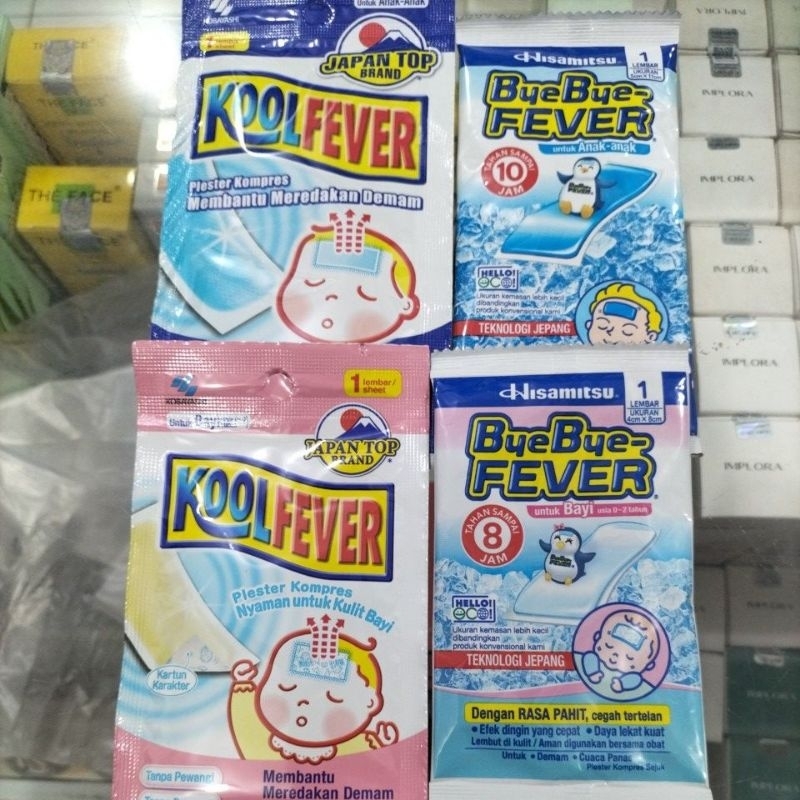 Bye Bye Fever Bayi Anak Anak Jual Per Lembar / Kool Fever Bayi Anak Anak Plester Demam Murah