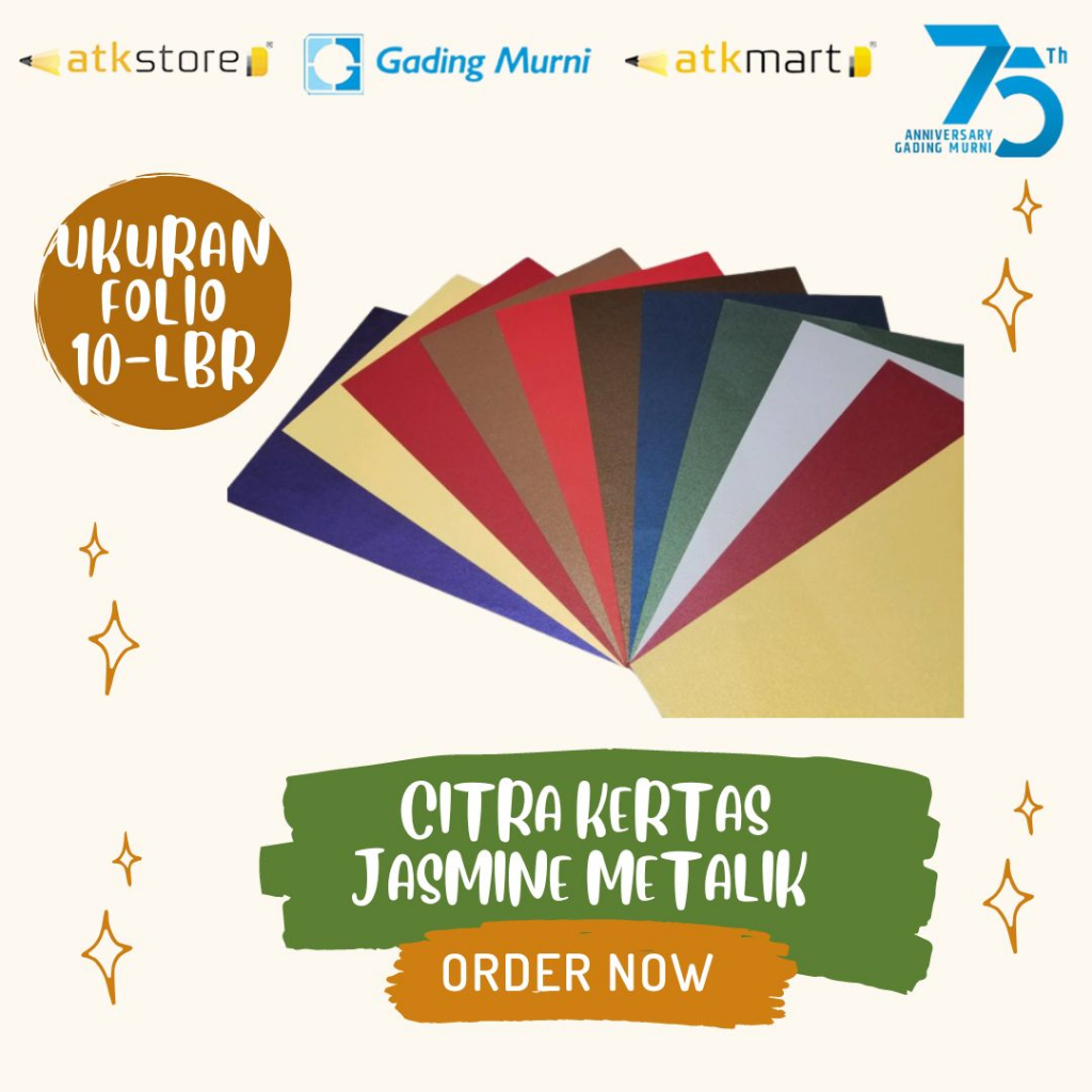 

KERTAS JASMINE FOLIO ISI 10 LEMBAR/CITRA JASMINE PAPER FOLIO 10 SHEETS