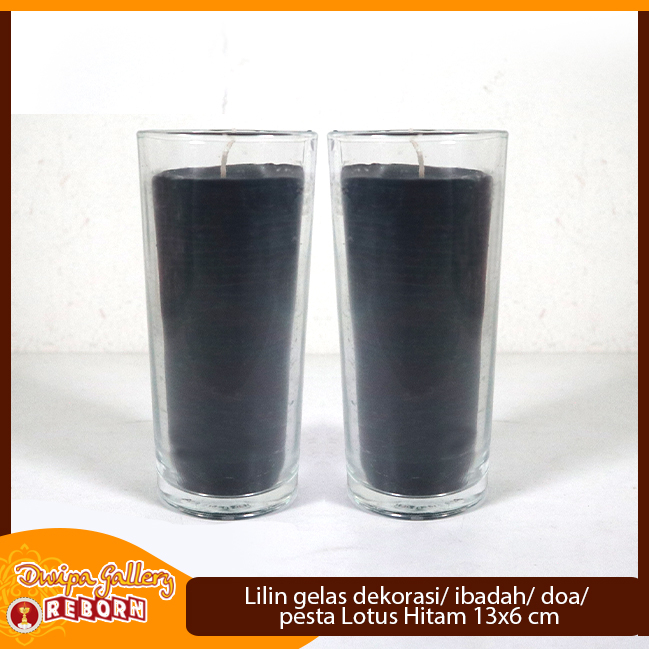 Lilin Gelas Hitam Polos Glass Candle Serbaguna 13 cm x 6cm