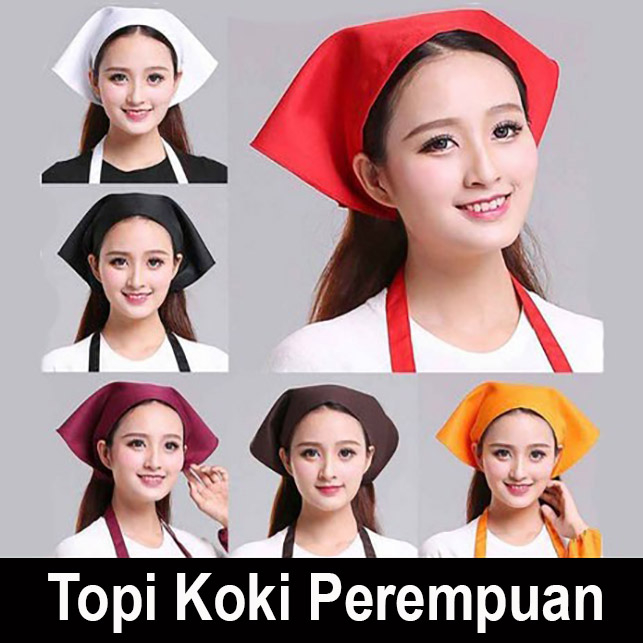 Topi Koki Wanita Topi Chef Segitiga