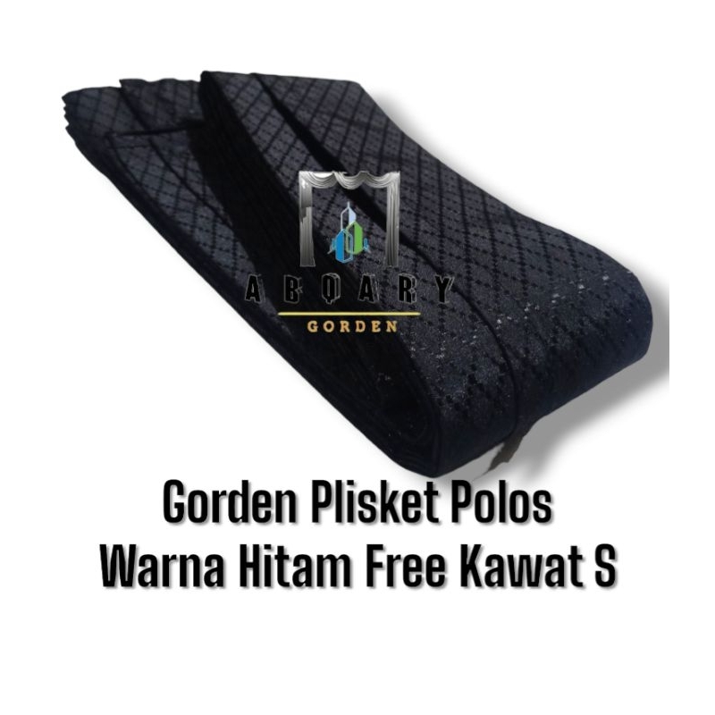 Gorden Plisket Warna Hitam Polos Gorden Jendela Biasa Hordeng Pintu Minimalis Model Cantolan Kawat S