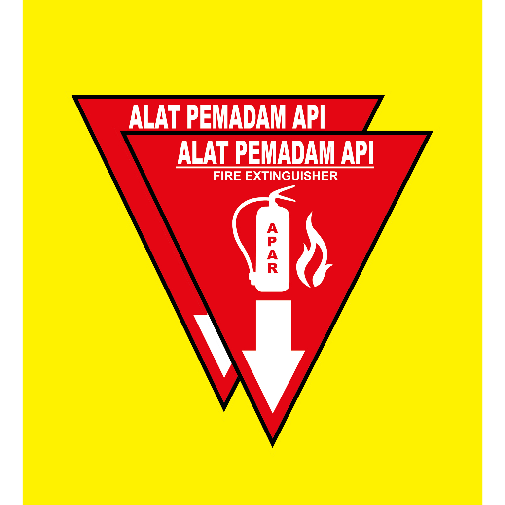 

SIGN STIKER SAFETY RAMBU K3 APAR Label Sticker Segitiga Uk. 30 x 30 CM