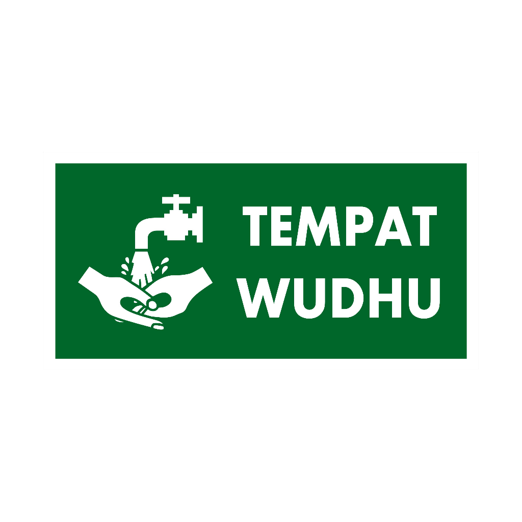 

STIKER VINYL PENUNJUK TEMPAT WUDHU uk. 30 x 15 cm SIGN RAMBU K3
