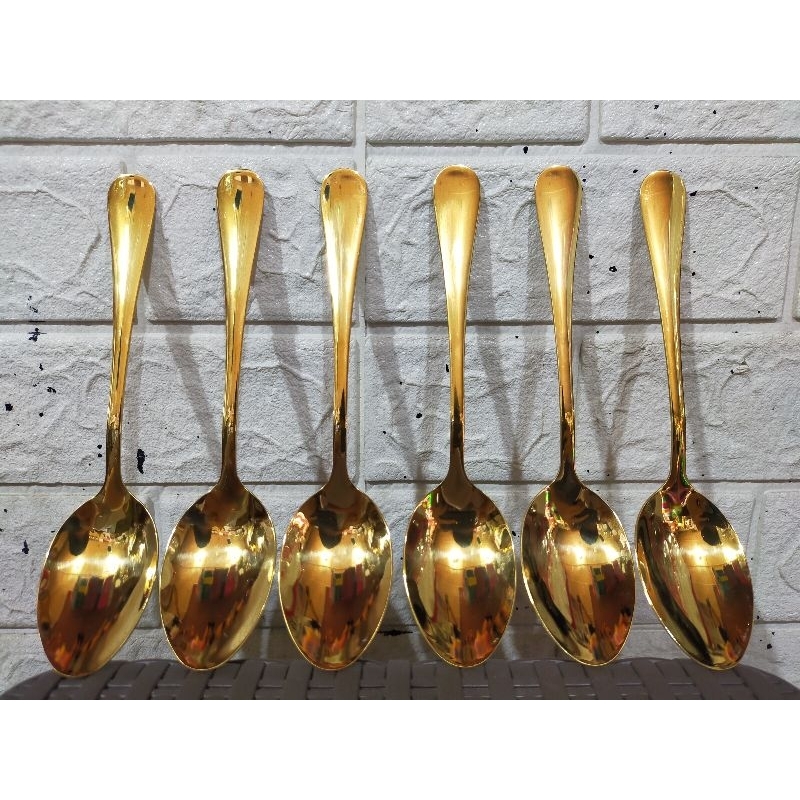 Sendok Korea Gold / Sendok Makan Korea / Sendok Emas / Sendok Gold / Sendok Makan Tebal Stainless St