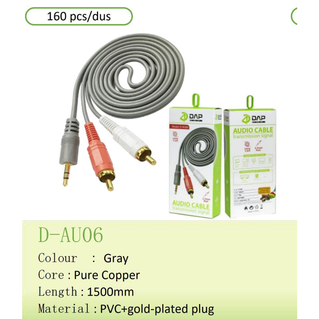 KABEL AUX 2 IN 1 D-AU06 DAP 1.5METER - ORIGINAL