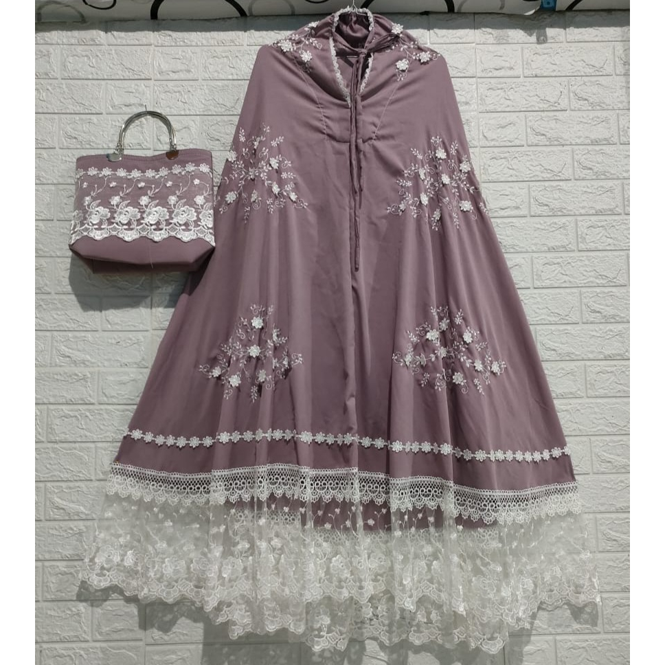 Mukena Sultan Mewah Jumbo Terbaru 2023 Mukena Bordir Timbul Renda Kaca