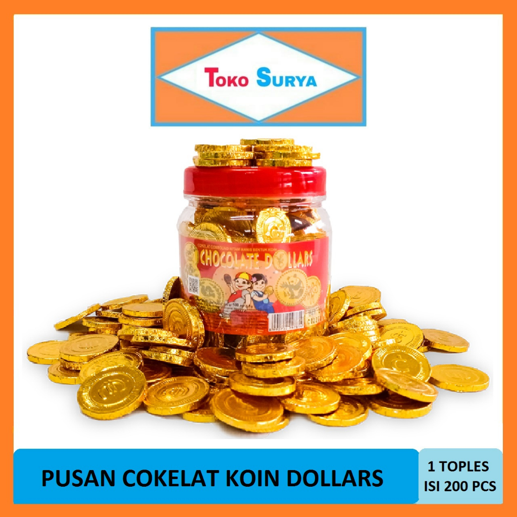 

Pusan Chocolate Dollars Koin Cokelat Dollar 1 Toples Isi 200 Pcs