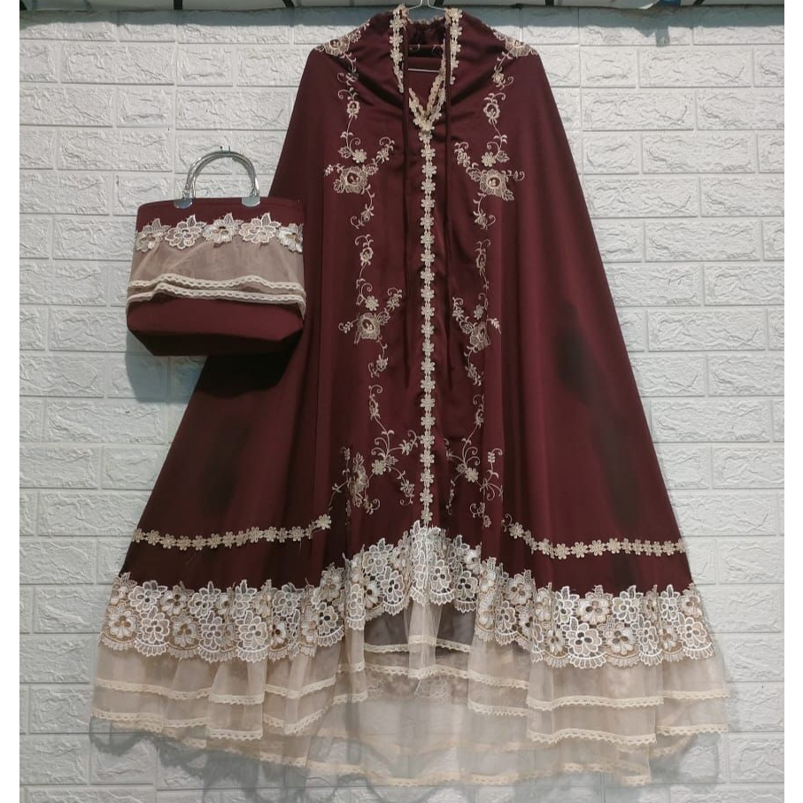 Mukena Bordir Timbul Mewah Dewasa