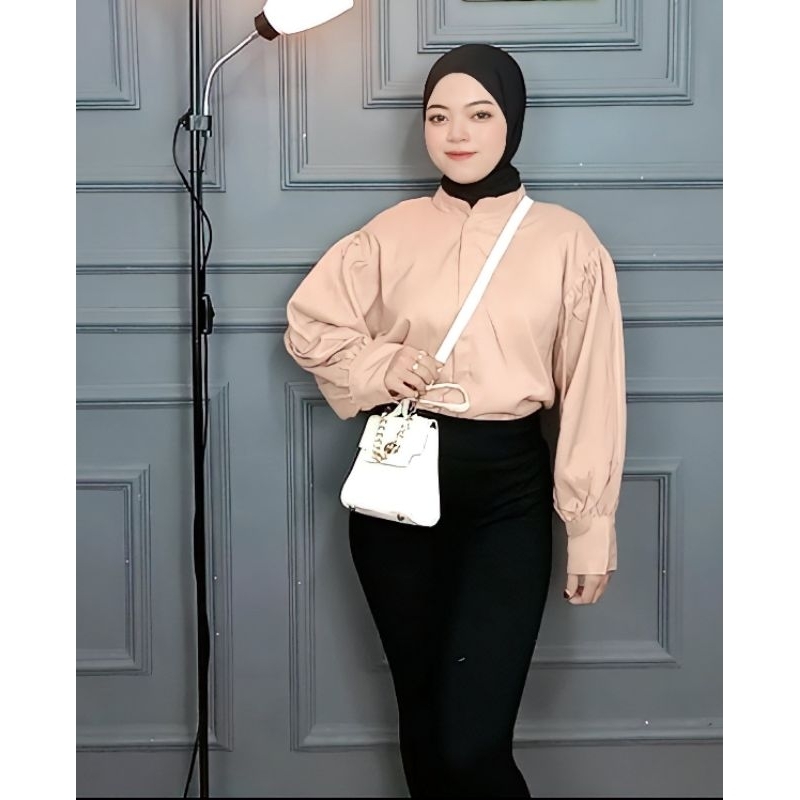 Blouse Olivia SHAKILA Premium Lengan Balon Baju Kekinian Kemeja Balon//Atasan//Blouse Wanita//Atasan