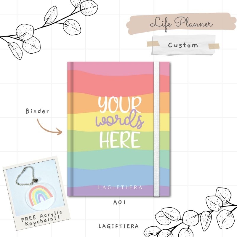 

[LAGIFTIERA] LIFE PLANNER CUSTOM TEXT Hardcover Binder Basic / Buku Catatan Journal Agenda Diary