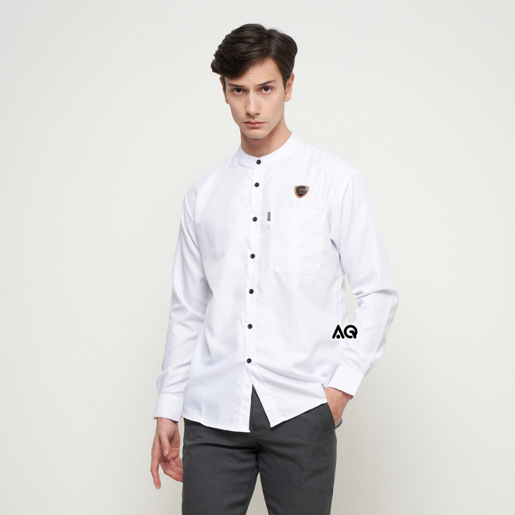 Baju Koko Pria Al-Qorni kemko polos kalep