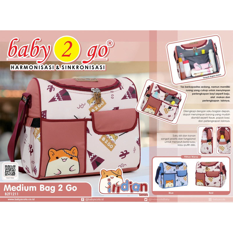 Baby 2 Go Indian Series Medium Bag B2T1211  / Baby 2 Go Tas Perlengkapan Bayi