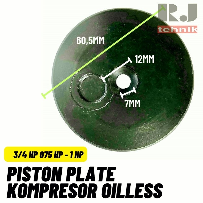 Plat Piston Plate Oilless Kompresor Angin Silent Oilless 3/4 HP 075 HP - 1 HP