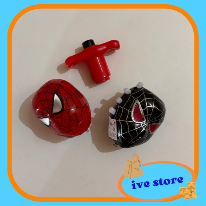 Mainan anak gangsing karakter gasing spiderman