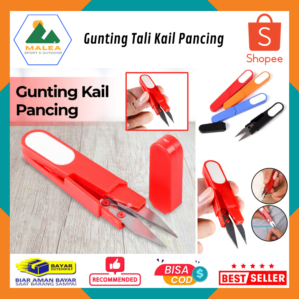 Gunting Tali Kail Pancing / Gunting Pancing Baja Tahan Karat Multifungsi dengan Penutup Senar Pancin