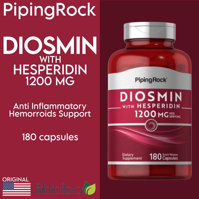 Piping Rock Diosmin with Hesperidin 1200 mg 180 Capsules Wasir Support