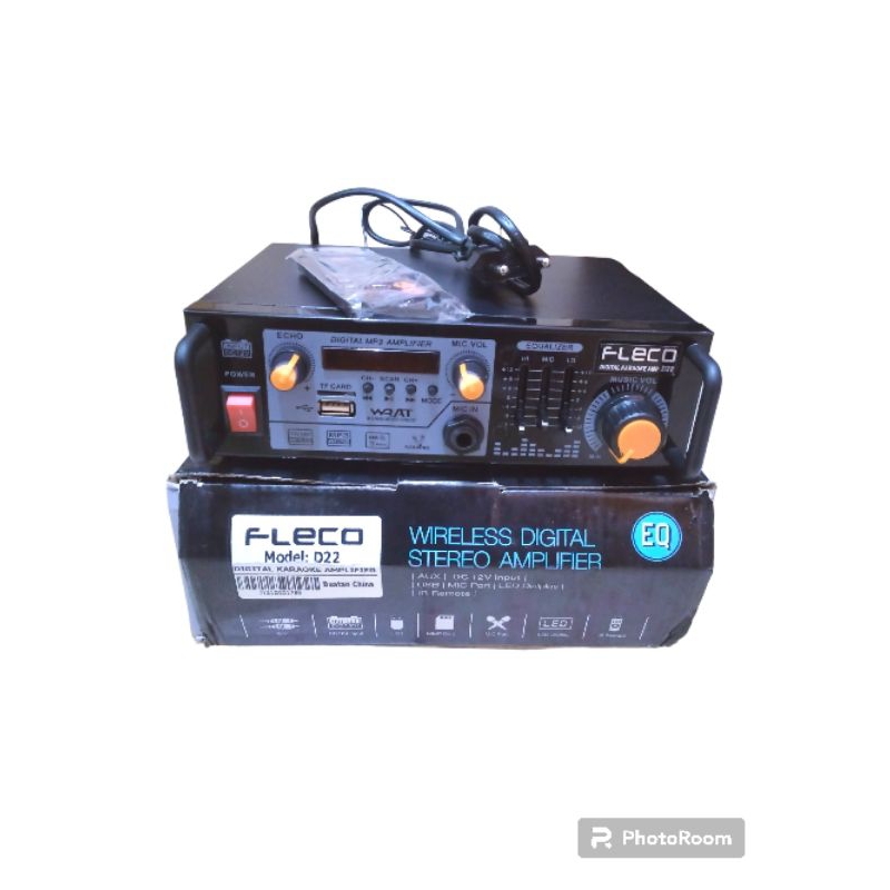 Power amplifier karaoke bluetooth fleco D22 amplifier USB equalizer echo
