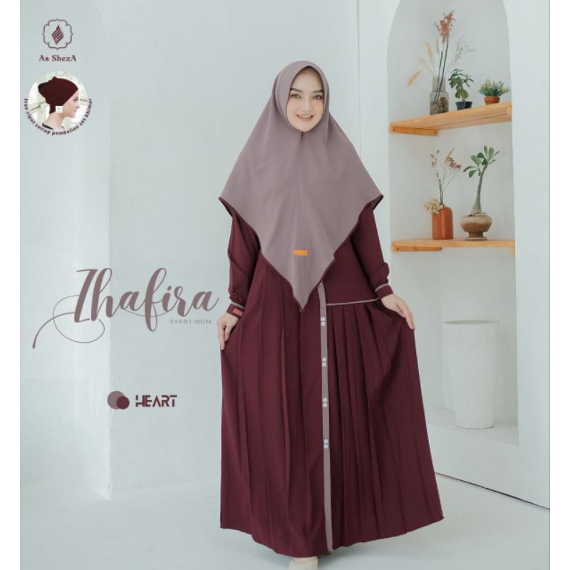 ZHAFIRA COUPLE SYAR'I (FREE CIPUT) ❣️ SET KHIMAR MOM ❣️ PUSAT GAMIS JAKARTA