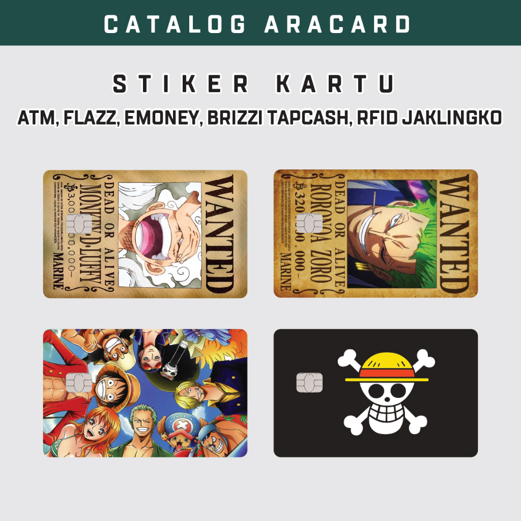 

Stiker Sticker Kartu Atm Garskin Skin Card Atm - ONEPIECE Vinyl + Laminating Glosy Stiker Kartu Atm BCA Mandiri Bri Bni Debit Credit Emoney, Flazz, E-toll, Tap-cash, Brizzi, RFID, Jaklingko dll