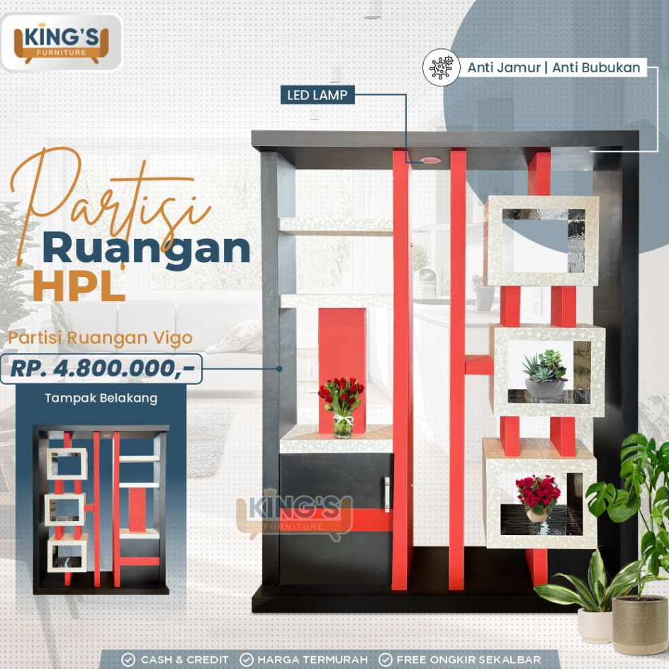 PARTISI HPL VIGO 160 - PARTISI PENYEKAT RUANGAN - PENYEKAT RUANGAN MINIMALIS - PEMBATAS RUANGAN MURA