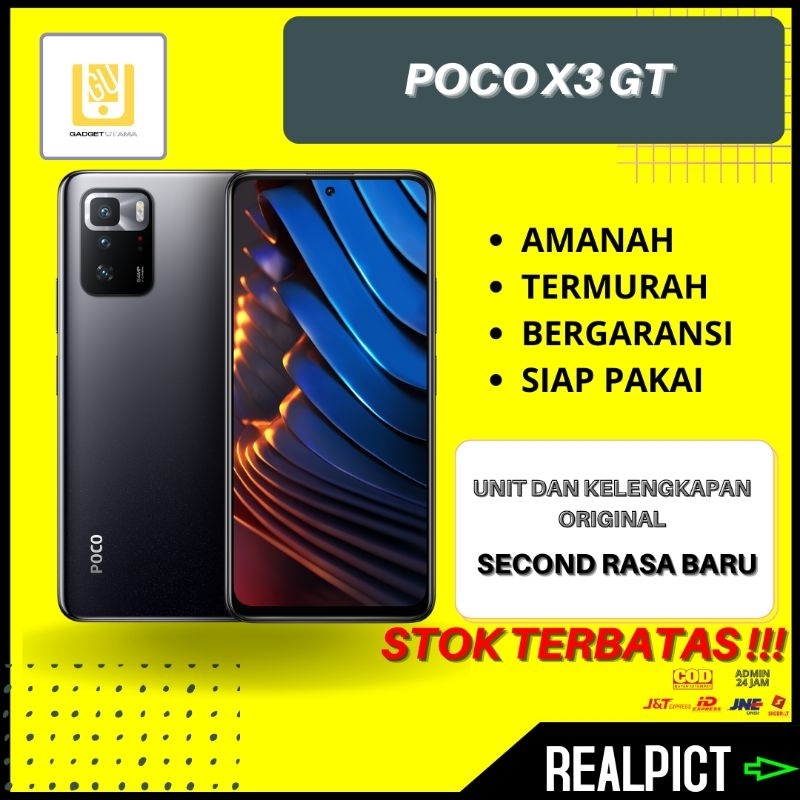 XIAOMI Handphone Gaming POCO X3 GT RAM 8 256 Original Eks Resmi Sein IMEI Terdaftar