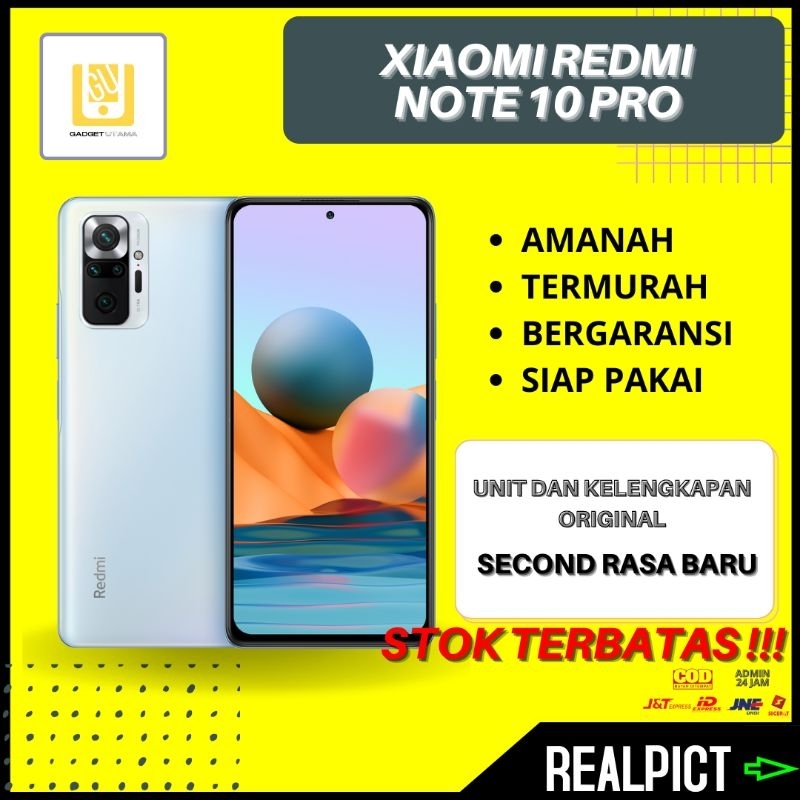 XIAOMI REDMI NOTE 10 PRO Ram 6/128 8/128 Second Bekas Mulus Original Bergaransi