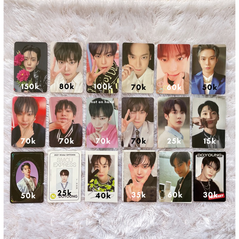 (2) Photocard NCT 127 Doyoung (Yizhiyu YZY Sticker, Resonance Past, Ay-yo PB B Ver, SG23 Adventure Selca, Dicon 101 BNW, Yearbook, Passcard SMCU, Pola 4x6 2 Baddies, Pola WTMC SET A &amp; C, SYB Fanmade)